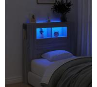 vidaXL Cabecero LED madera ingeniería gris Sonoma 100x18,5x103,5 cm