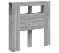 vidaXL Cabecero LED con almacenaje madera de ingeniería Gris Sonoma 100x18,5x103,5 cm