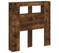 vidaXL Cabecero LED madera ingeniería roble ahumado 100x18,5x103,5 cm