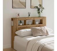 vidaXL Cabecero LED madera ingeniería roble artisan 140x18,5x103,5 cm