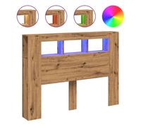 Vidaxl cabecero led madera ingeniería roble artisan 140x18,5x103,5 cm