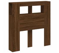 vidaXL Cabecero LED con almacenaje - Madera de ingeniería roble marrón 100x18,5x103,5 cm