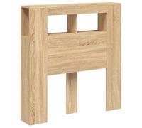 vidaXL Cabecero LED con almacenaje – Madera de ingeniería roble Sonoma 100x18,5x103,5 cm