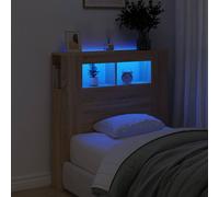 vidaXL Cabecero LED madera ingeniería roble Sonoma 100x18,5x103,5 cm