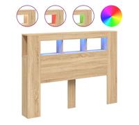 Vidaxl cabecero led madera ingeniería roble sonoma 140x18,5x103,5 cm