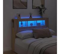 vidaXL Cabecero LED Madera ingeniería Roble Sonoma 140x18,5x103,5 cm