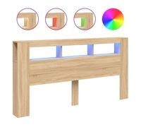 Vidaxl cabecero led madera ingeniería roble sonoma 200x18,5x103,5 cm