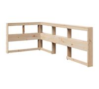 vidaXL Cabecero librería en Forma de L Madera Maciza de Pino 80 cm, cabecero con estantes, cabecero de Dormitorio, cabecero con estantería