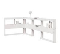 vidaXL Cabecero librería en forma de L madera maciza pino blanco 90cm