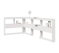vidaXL Cabecero librería en forma de L madera maciza pino blanco 90cm