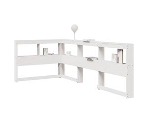 vidaXL Cabecero librería en forma de L madera maciza pino blanco 90cm