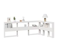 vidaXL Cabecero librería en forma L madera maciza pino blanco 120 cm