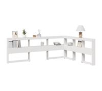 vidaXL Cabecero librería en forma L madera maciza pino blanco 140 cm