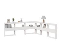 vidaXL Cabecero librería en forma L madera maciza pino blanco 180 cm