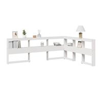 vidaXL Cabecero librería en forma L madera maciza pino blanco 40 cm