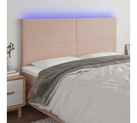 vidaXL Cabecero luces LED cuero sintético capuchino 160x5x118/128cm