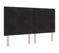 vidaXL Cabecero Negro 180 cm Terciopelo, Decoración Moderna para el Dormitorio, cabecera Elegante con cojín, diseño Minimalista y Panel Resistente