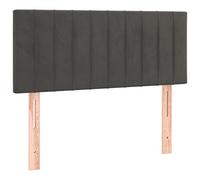 vidaXL Cabecero Tapizado Cama Antimancha Acolchado Protector Cubierto Elástico Prueba Polvo Dormitorio de Terciopelo Gris Oscuro 100x5x78/88 cm
