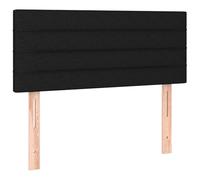 vidaXL Cabecero Tapizado Cama Antimancha Acolchado Protector Cubierto Elástico Prueba Polvo Funda Dormitorio de Tela Negro 80x5x78/88 cm