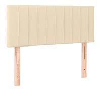 vidaXL Cabecero Tapizado Cama Dormitorio Antimancha Acolchado Protector Cubierto Elástico Funda Prueba Polvo de Tela Crema 100x5x78/88 cm