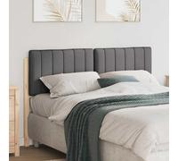 vidaXL Cabecero tapizado con cabecera Marrón y gris oscuro 140 cm
