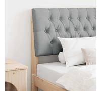 vidaXL Cabecero tapizado Gris Claro 100 cm Madera de pino macizo