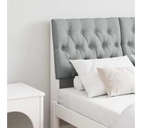 vidaXL Cabecero tapizado Gris Claro 120 cm Madera de pino macizo