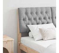 vidaXL Cabecero tapizado Gris Claro 140 cm Madera de pino macizo