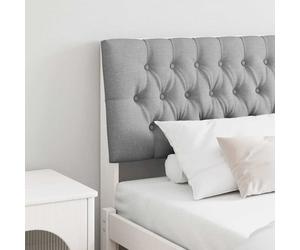 vidaXL Cabecero tapizado Gris Claro 200 cm Madera de pino macizo