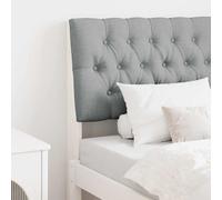 vidaXL Cabecero tapizado Gris Claro 80 cm Madera de pino macizo