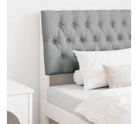 vidaXL Cabecero tapizado Gris Claro 90 cm Madera de pino macizo