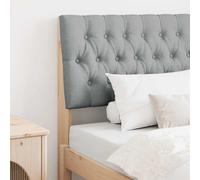 vidaXL Cabecero tapizado Gris Claro 90 cm Madera de pino macizo