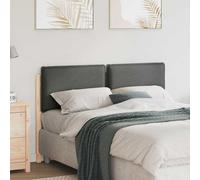 vidaXL Cabecero tapizado Gris Natural y Claro Madera de pino macizo