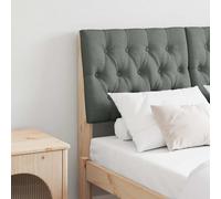vidaXL Cabecero tapizado Gris oscuro 120 cm Madera de pino macizo