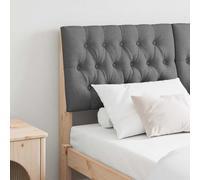 vidaXL Cabecero tapizado Gris oscuro 135 cm Madera de pino macizo