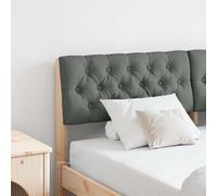vidaXL Cabecero tapizado Gris oscuro 150 cm Madera de pino macizo