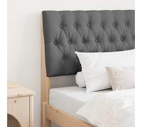vidaXL Cabecero tapizado Gris oscuro 90 cm Madera de pino macizo
