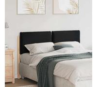 vidaXL Cabecero tapizado Natural y negro 140 cm Madera de pino macizo