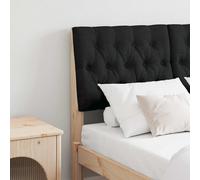 vidaXL Cabecero tapizado Negro 120 cm Madera de pino macizo