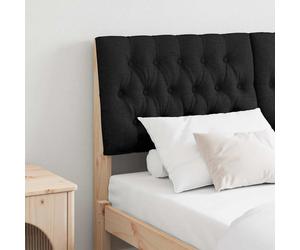 vidaXL Cabecero tapizado Negro 150 cm Madera de pino macizo