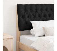 vidaXL Cabecero tapizado Negro 90 cm Madera de pino macizo