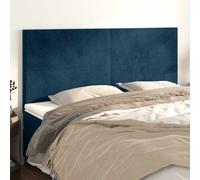 vidaXL Cabecero Terciopelo Azul Oscuro 200x5x118/128 cm