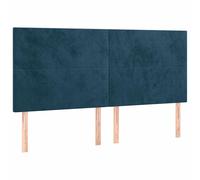 vidaXL Cabecero Terciopelo Azul Oscuro 200x5x118/128 cm Azul