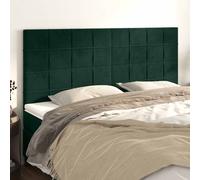 vidaXL Cabecero Terciopelo Verde Oscuro 160x5x118/128 cm
