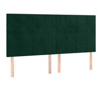 vidaXL Cabecero Terciopelo Verde Oscuro 160x5x118/128 cm Verde