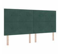 vidaXL Cabecero Verde Oscuro 200 cm Terciopelo, Decoración Moderna para el Dormitorio, cabecera Elegante con cojín, diseño Minimalista y Panel Resistente
