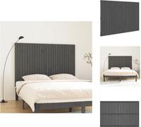 vidaXL Cabecero y piecero para pared, gris, 166 x 3 x 110 cm, madera maciza de pino