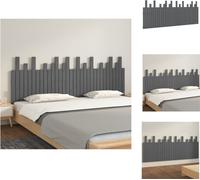 vidaXL Cabecero y piecero para pared, gris, 204 x 3 x 80 cm, madera maciza de pino