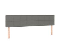 vidaXL Cabeceros tapizados 2x Acolchado antimancha con funda elástica Gris oscuro 80x5x78/88 cm