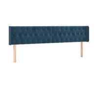 vidaXL Cabeceros terciopelo azul oscuro 200x7x78/88 cm
